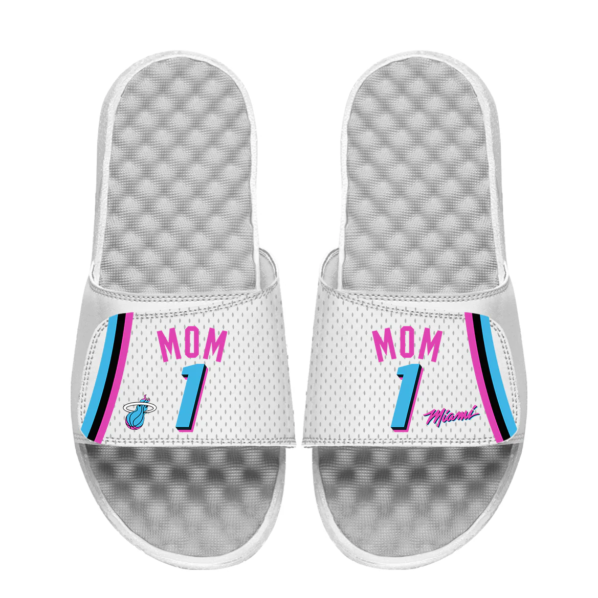 ISlide Miami HEAT Original Vice #1 Mom Jersey Sandals 1 ISlide Miami HEAT Original Vice #1 Mom Jersey Sandals