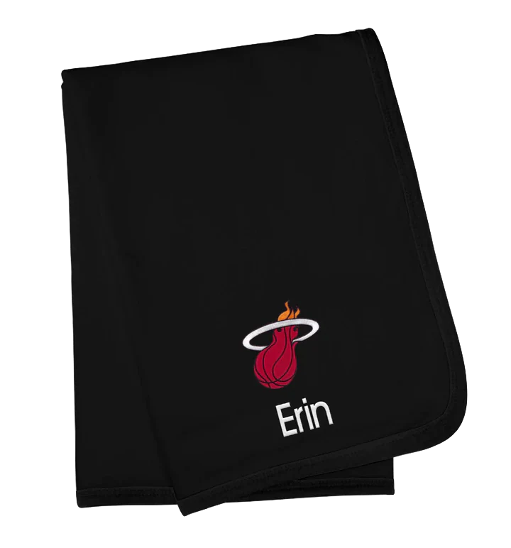 Designs by Chad and Jake Miami HEAT Custom Knit Baby Black Blanket