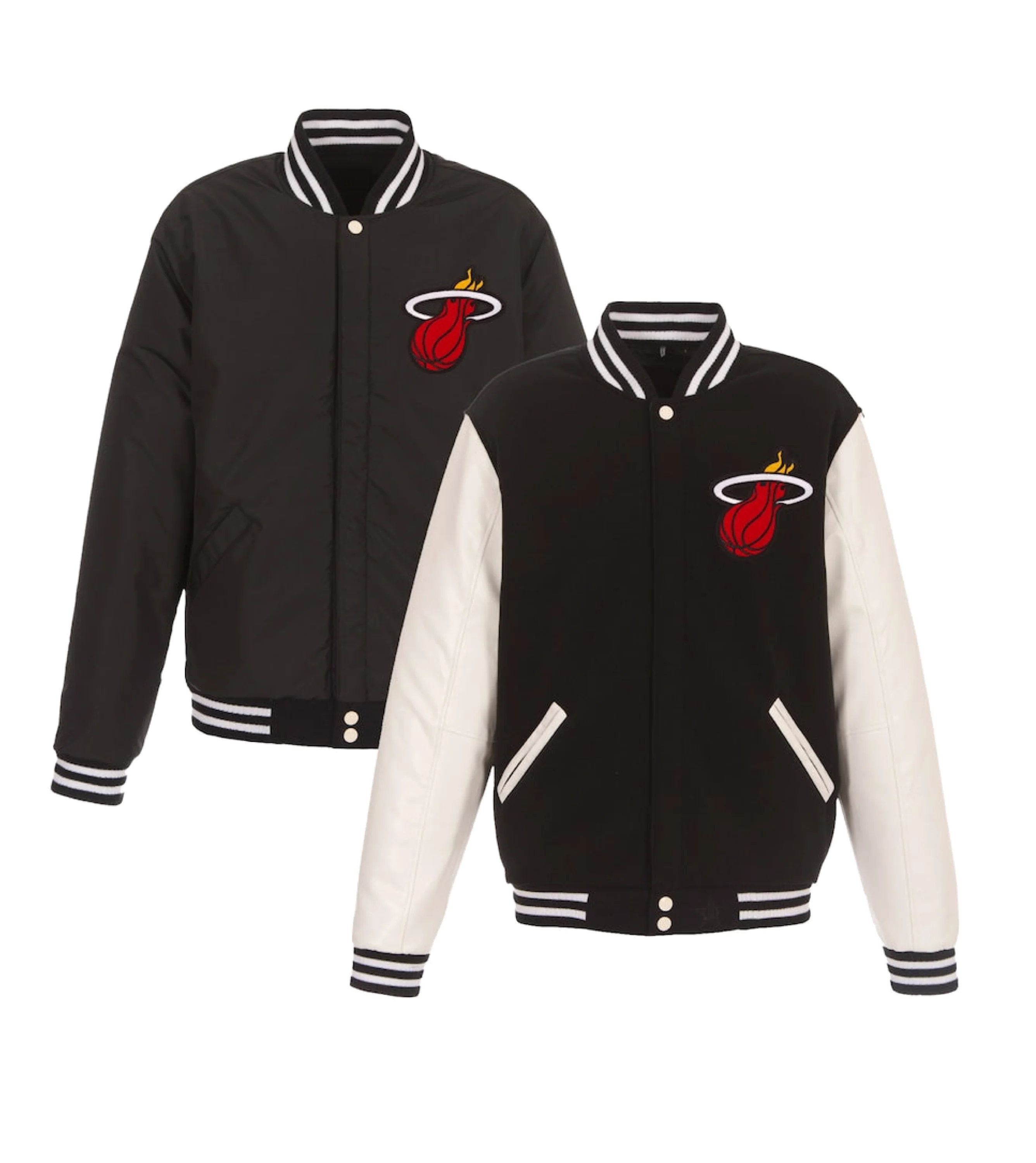 JH Designs Miami HEAT Reversible Varsity Jacket