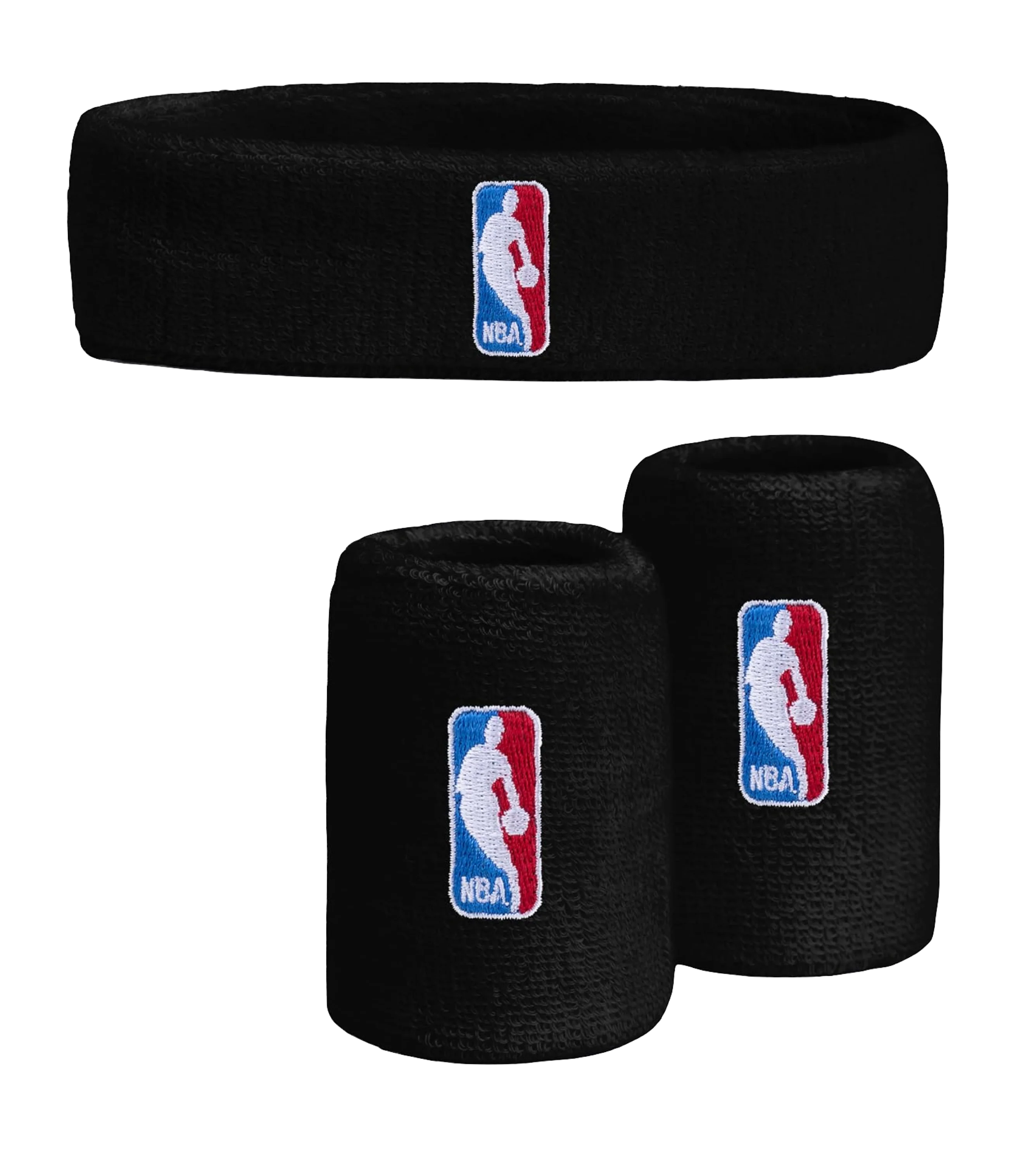 NBA 3-Piece Black Headband & Wristband Set 1 NBA 3-Piece Black Headband & Wristband Set
