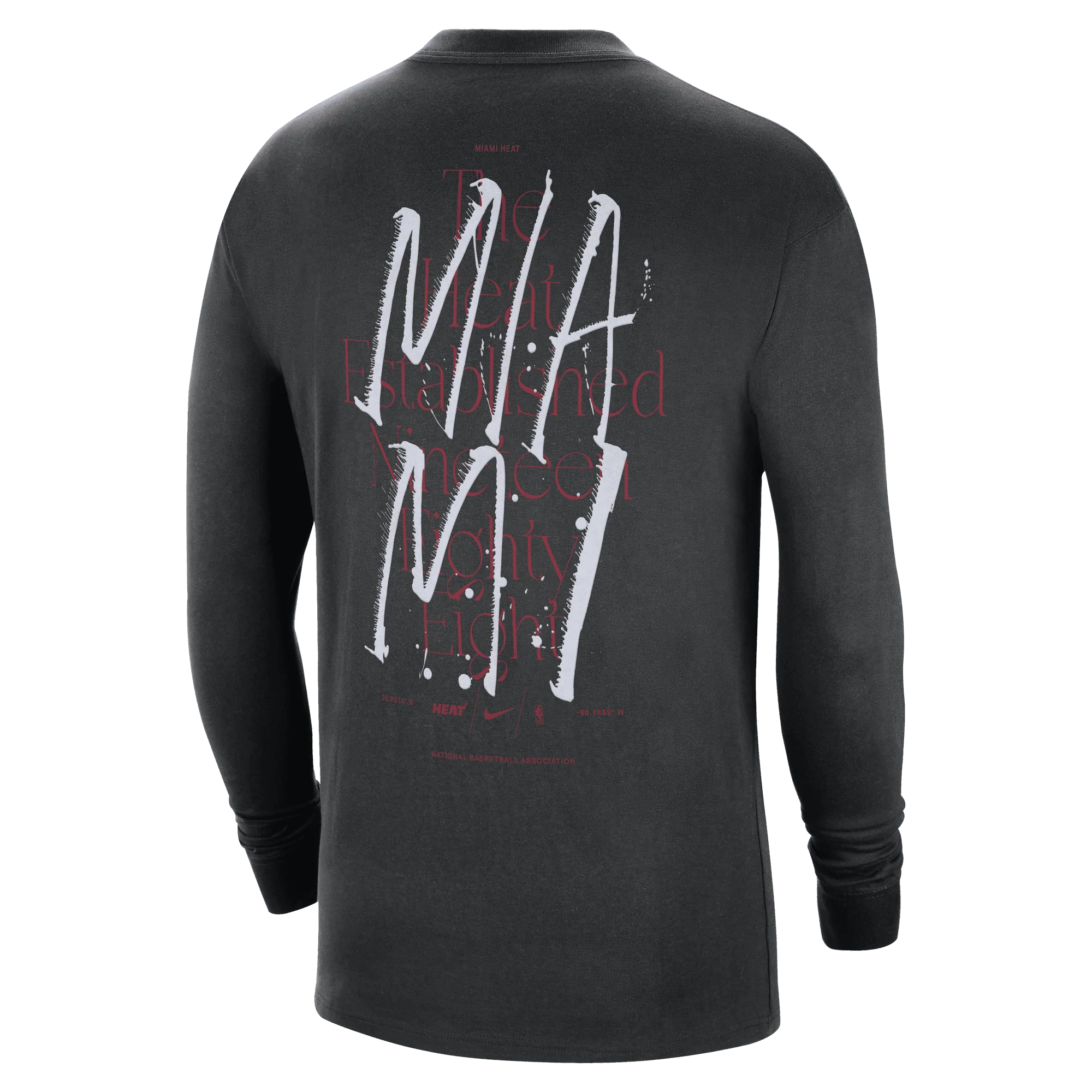 Nike Miami HEAT Courtside Max90 Long Sleeve Tee 2 Nike Miami HEAT Courtside Max90 Long Sleeve Tee
