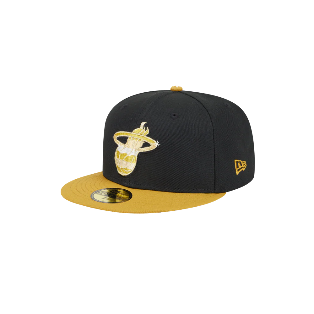 New Era Miami HEAT Black & Gold Fitted Hat 3 New Era Miami HEAT Black & Gold Fitted Hat