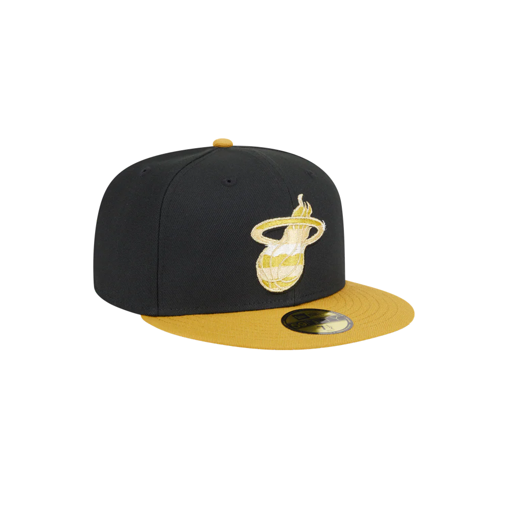 New Era Miami HEAT Black & Gold Fitted Hat 5 New Era Miami HEAT Black & Gold Fitted Hat