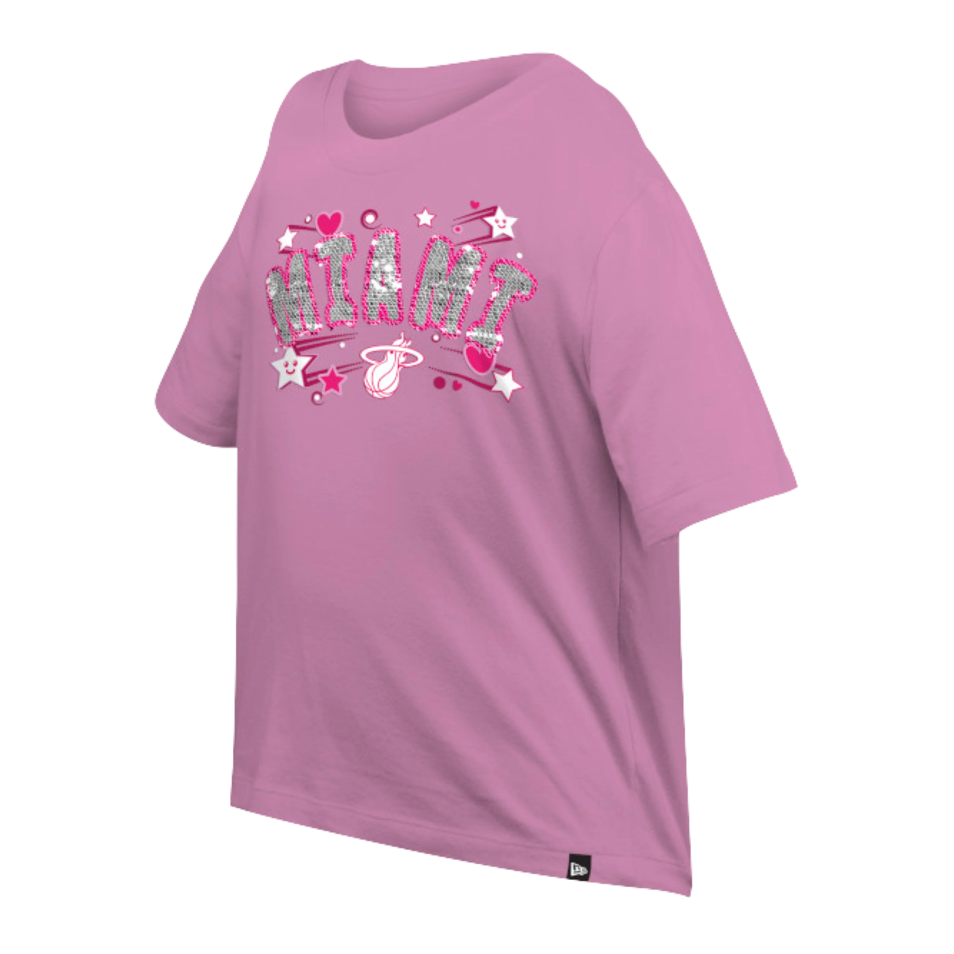 New Era Miami HEAT Girls Boxy Sequince Tee