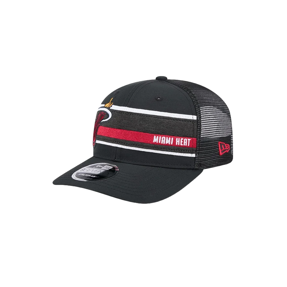 New Era Miami HEAT Stripe Trucker Stretch Snapback 3 New Era Miami HEAT Stripe Trucker Stretch Snapback