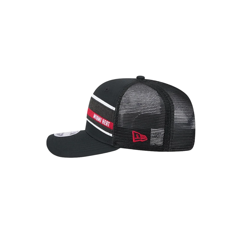 New Era Miami HEAT Stripe Trucker Stretch Snapback 4 New Era Miami HEAT Stripe Trucker Stretch Snapback