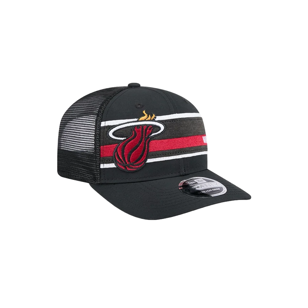 New Era Miami HEAT Stripe Trucker Stretch Snapback 5 New Era Miami HEAT Stripe Trucker Stretch Snapback