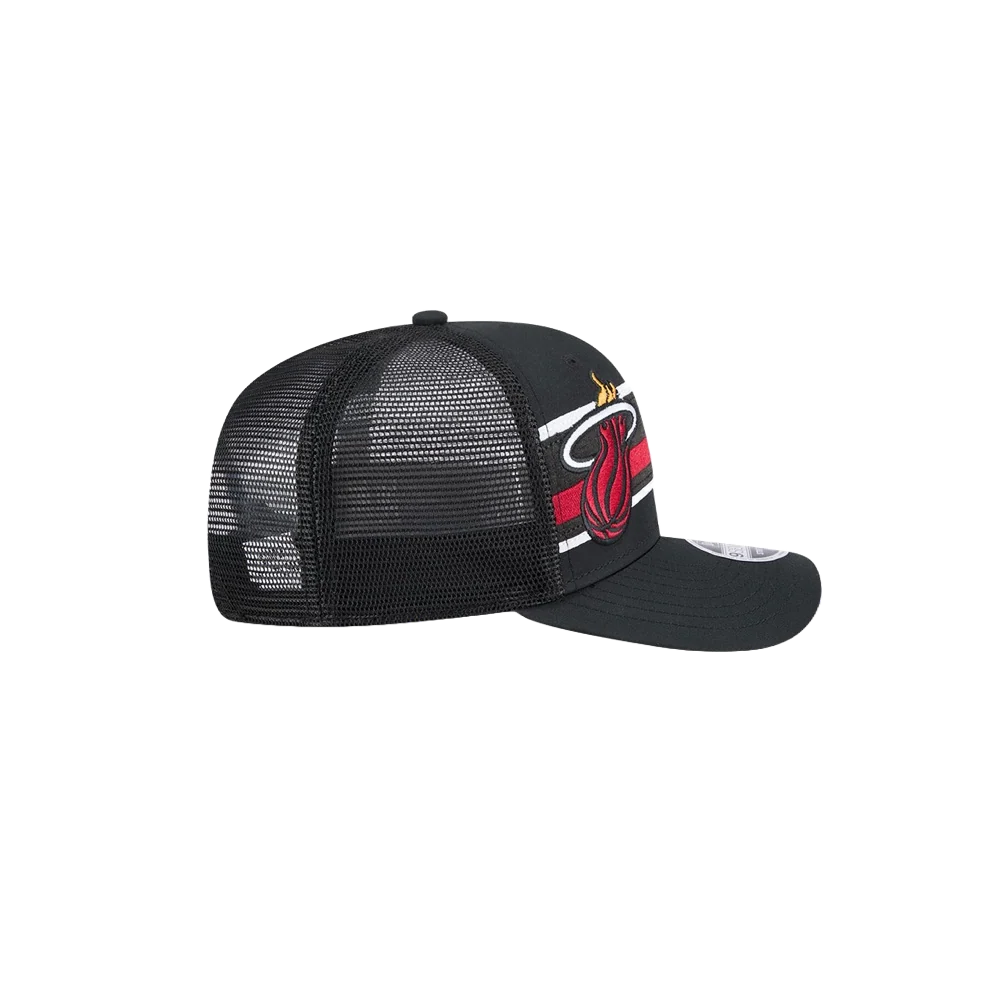 New Era Miami HEAT Stripe Trucker Stretch Snapback 6 New Era Miami HEAT Stripe Trucker Stretch Snapback