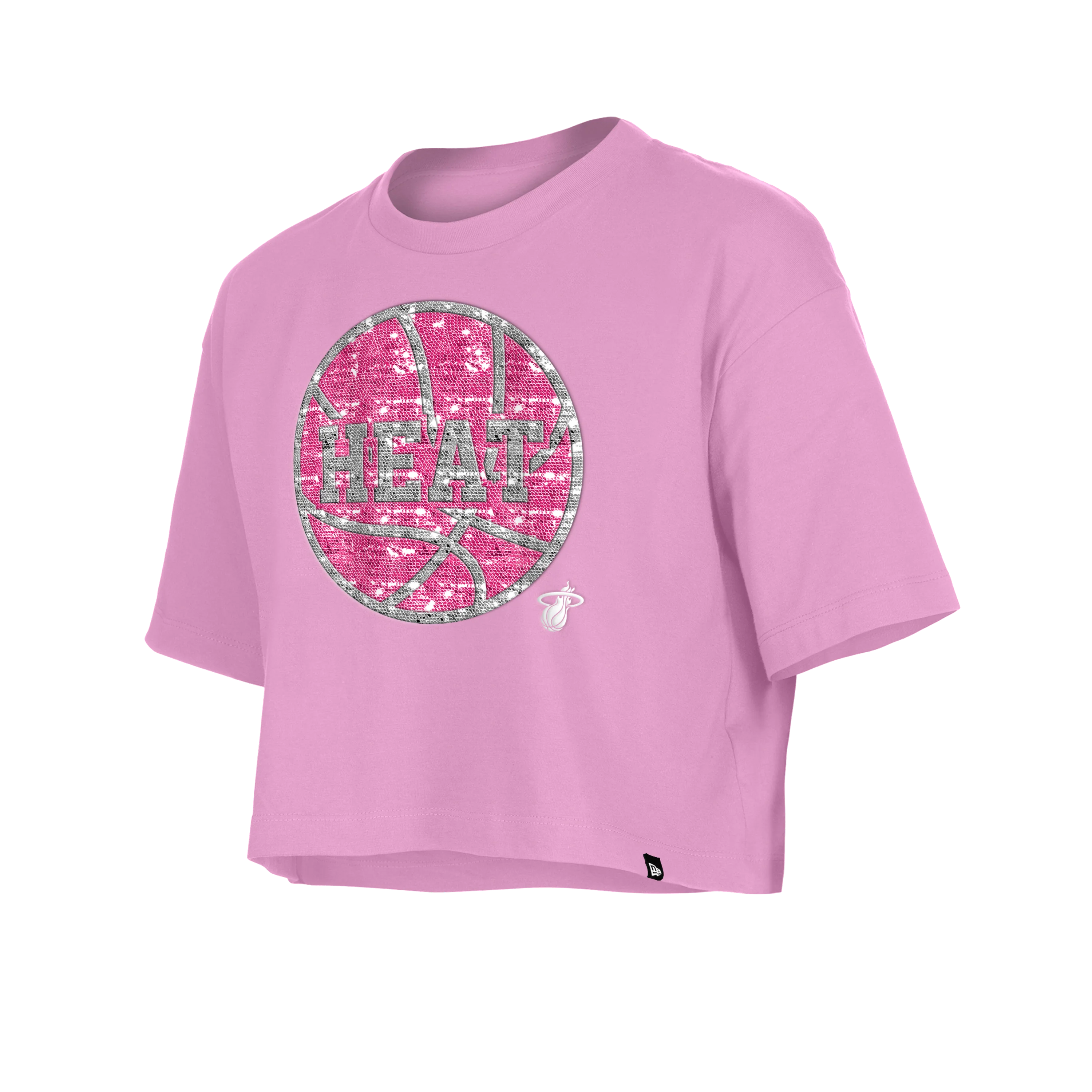 New Era Miami HEAT Basketball Sequins Girls Tee