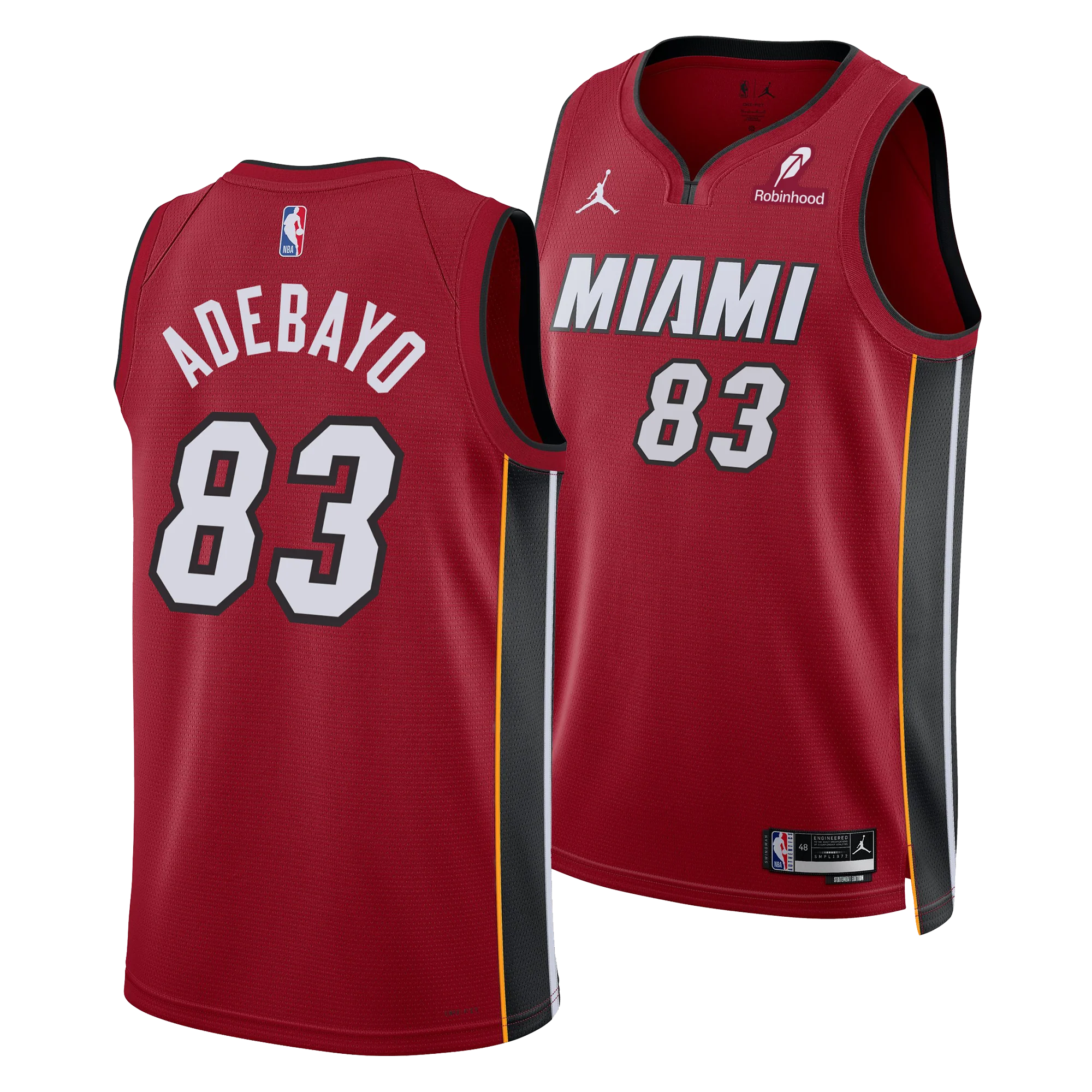 Bam Adebayo Nike Jordan Brand Miami HEAT Statement Red “83-Point Game” Swingman Jersey