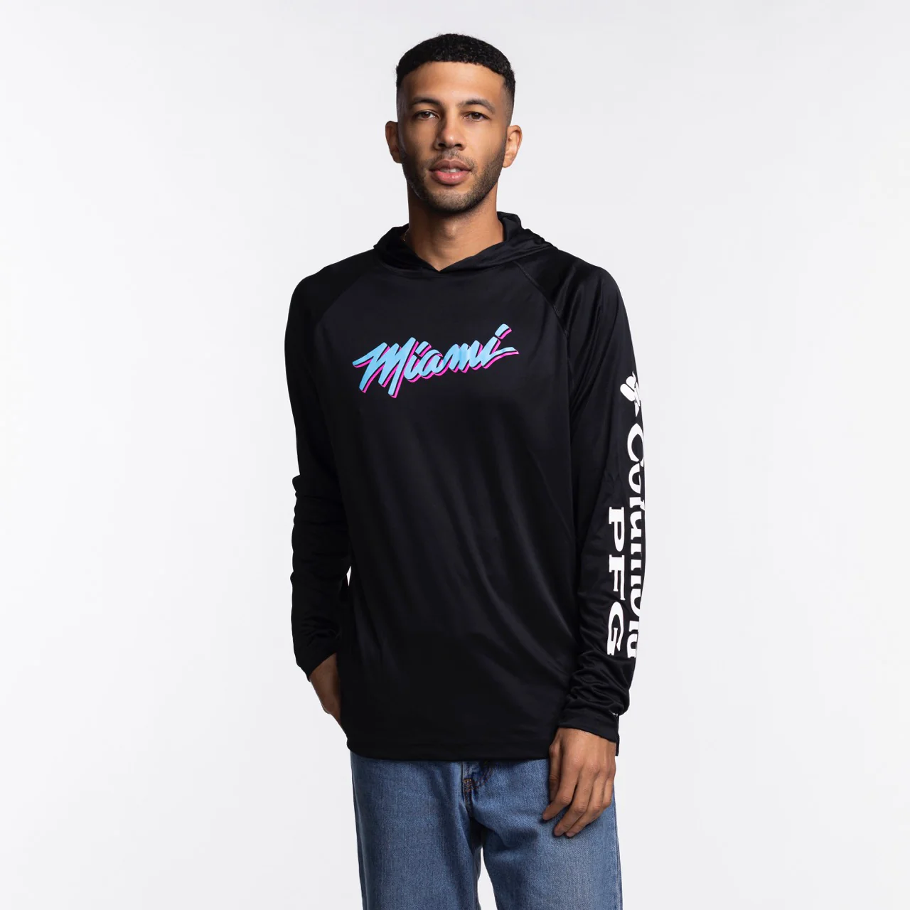 Columbia Miami HEAT Original Vice Nights Long Sleeve Hoodie Tee
