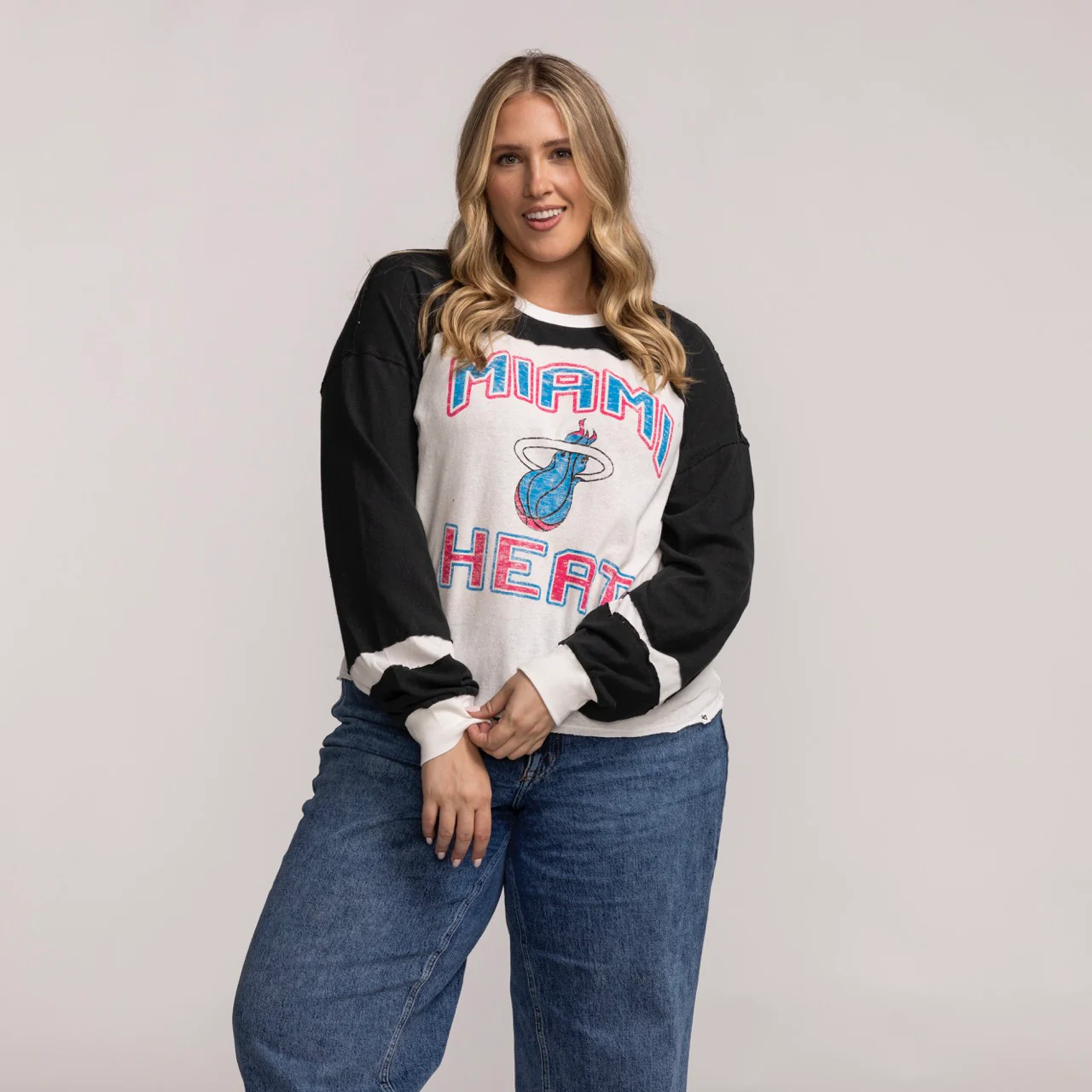 '47 Brand Miami HEAT Original Vice Women's Long Sleeve Tee 4 '47 Brand Miami HEAT Original Vice Women's Long Sleeve Tee