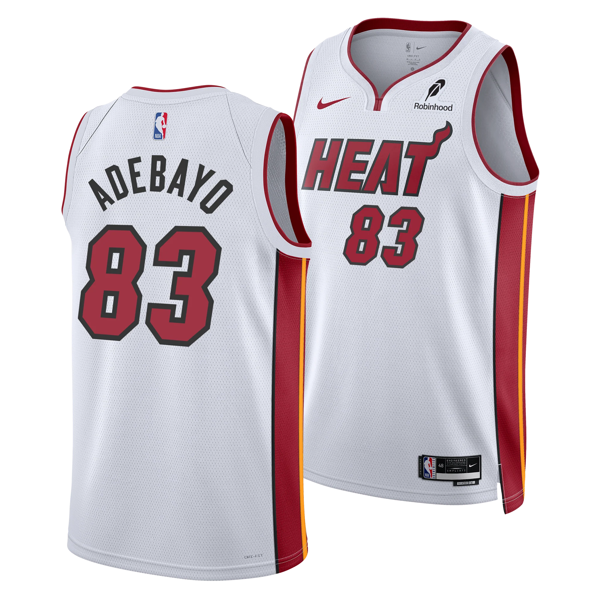 Bam Adebayo Nike Miami HEAT Association White “83-Point Game” Swingman Jersey