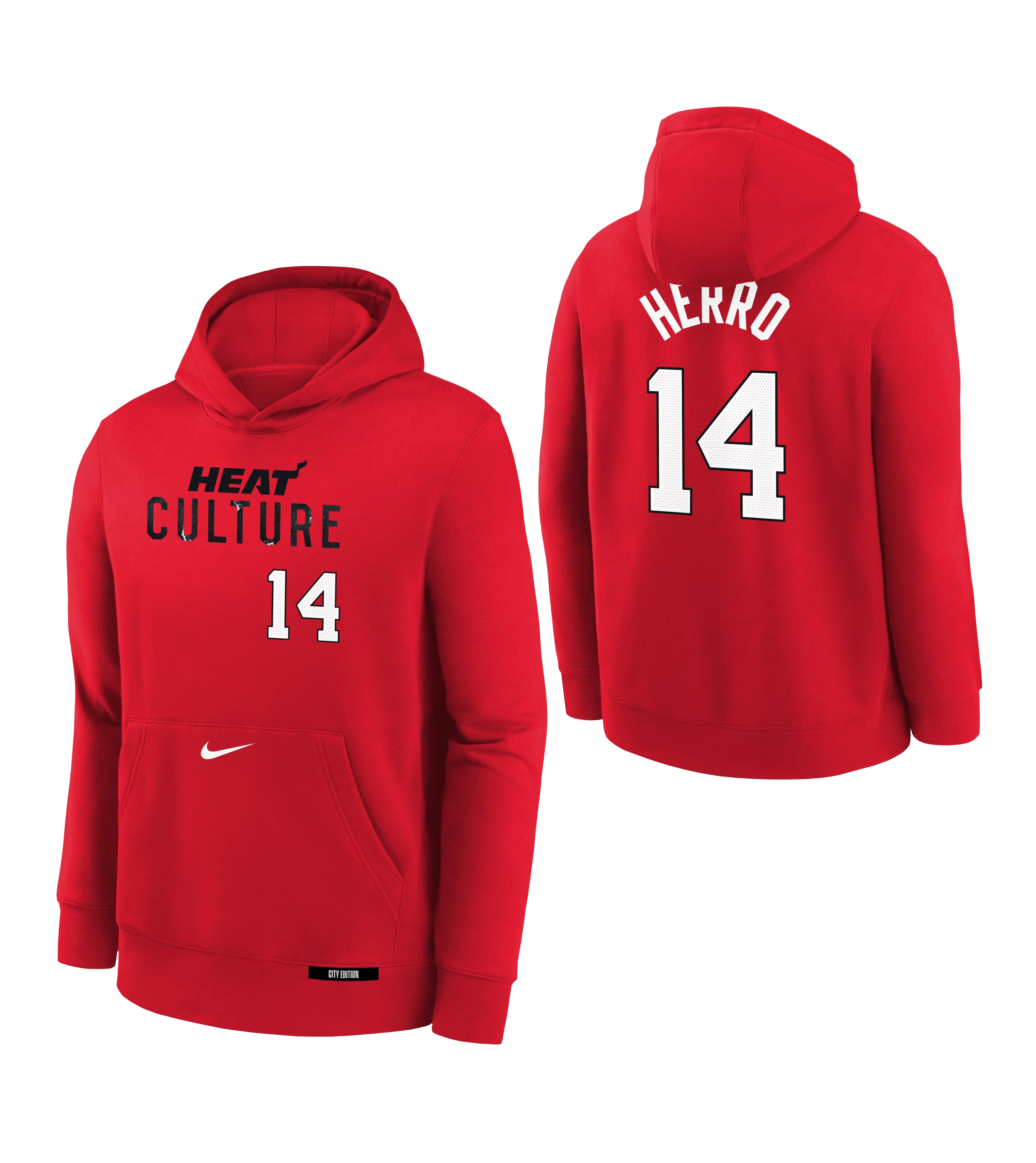 Tyler Herro Nike HEAT Culture: Blood Red Name & Number Youth Hoodie 3 Tyler Herro Nike HEAT Culture: Blood Red Name & Number Youth Hoodie