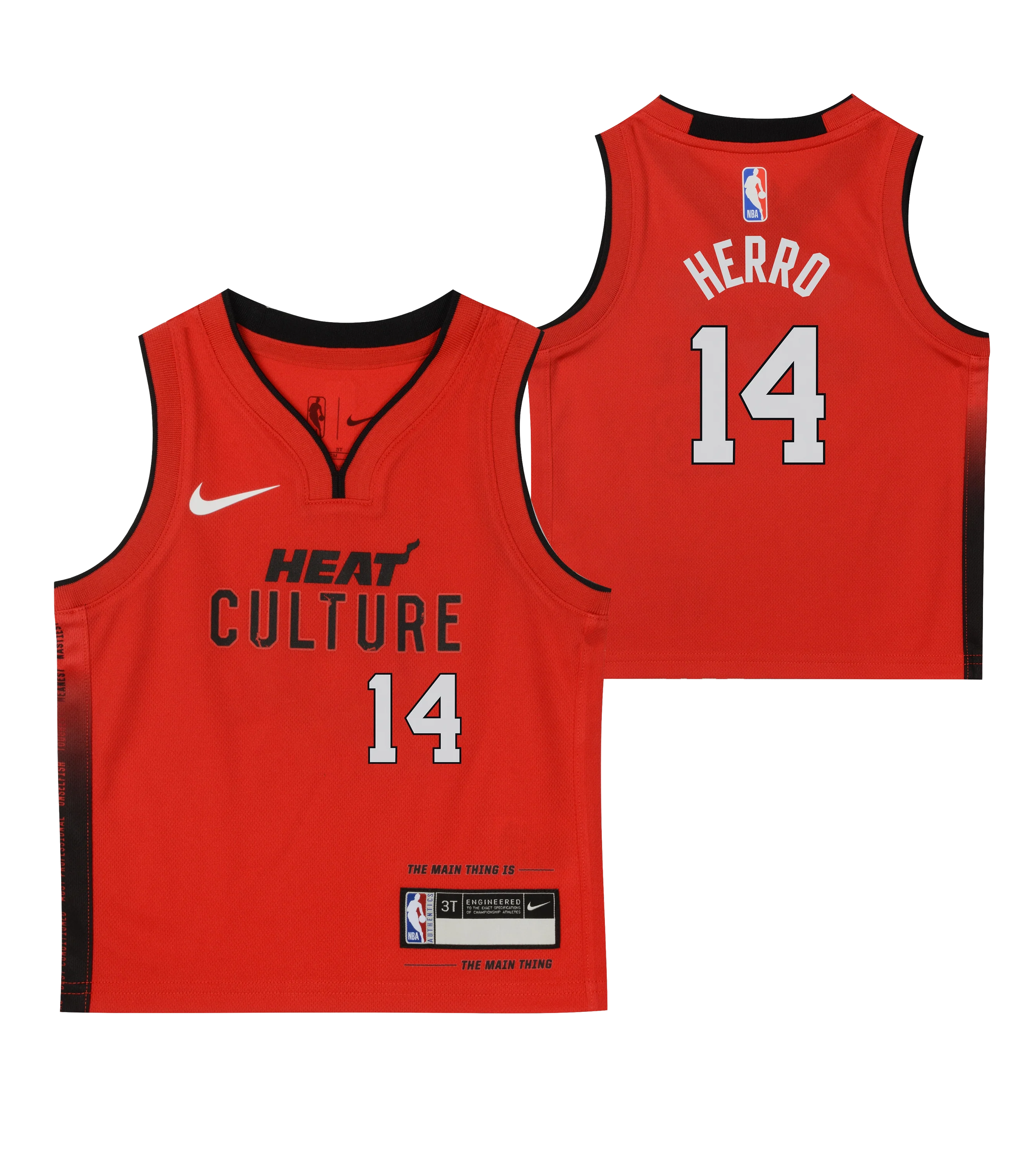 Tyler Herro Nike HEAT Culture: Blood Red Kids Replica Jersey 3 Tyler Herro Nike HEAT Culture: Blood Red Kids Replica Jersey