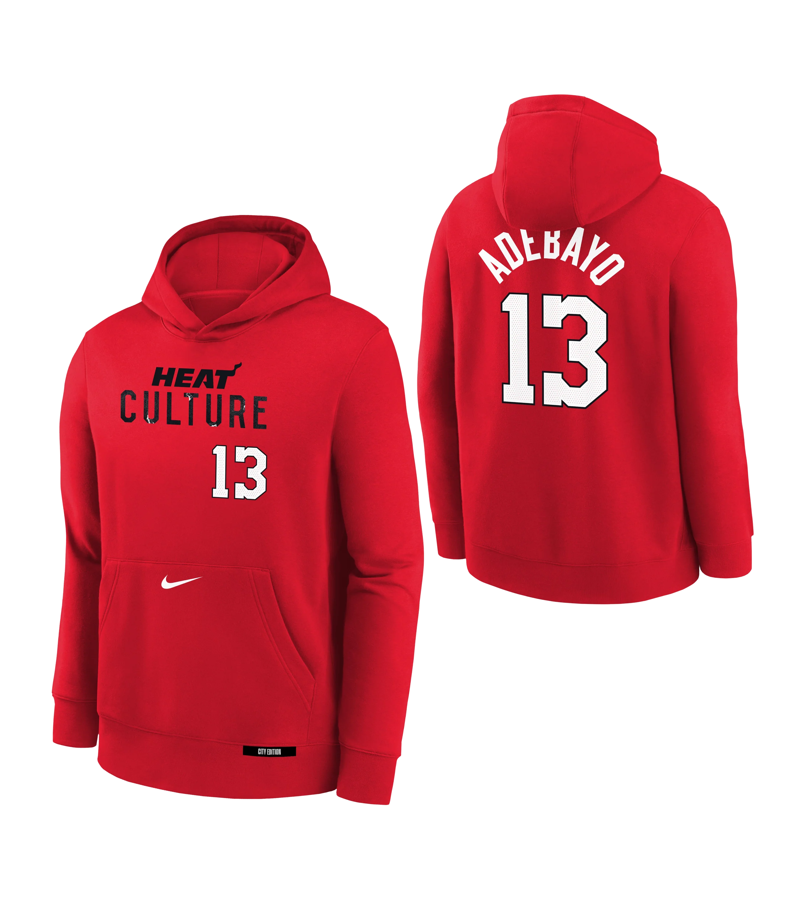 Bam Adebayo Nike HEAT Culture: Blood Red Name & Number Youth Hoodie 3 Bam Adebayo Nike HEAT Culture: Blood Red Name & Number Youth Hoodie