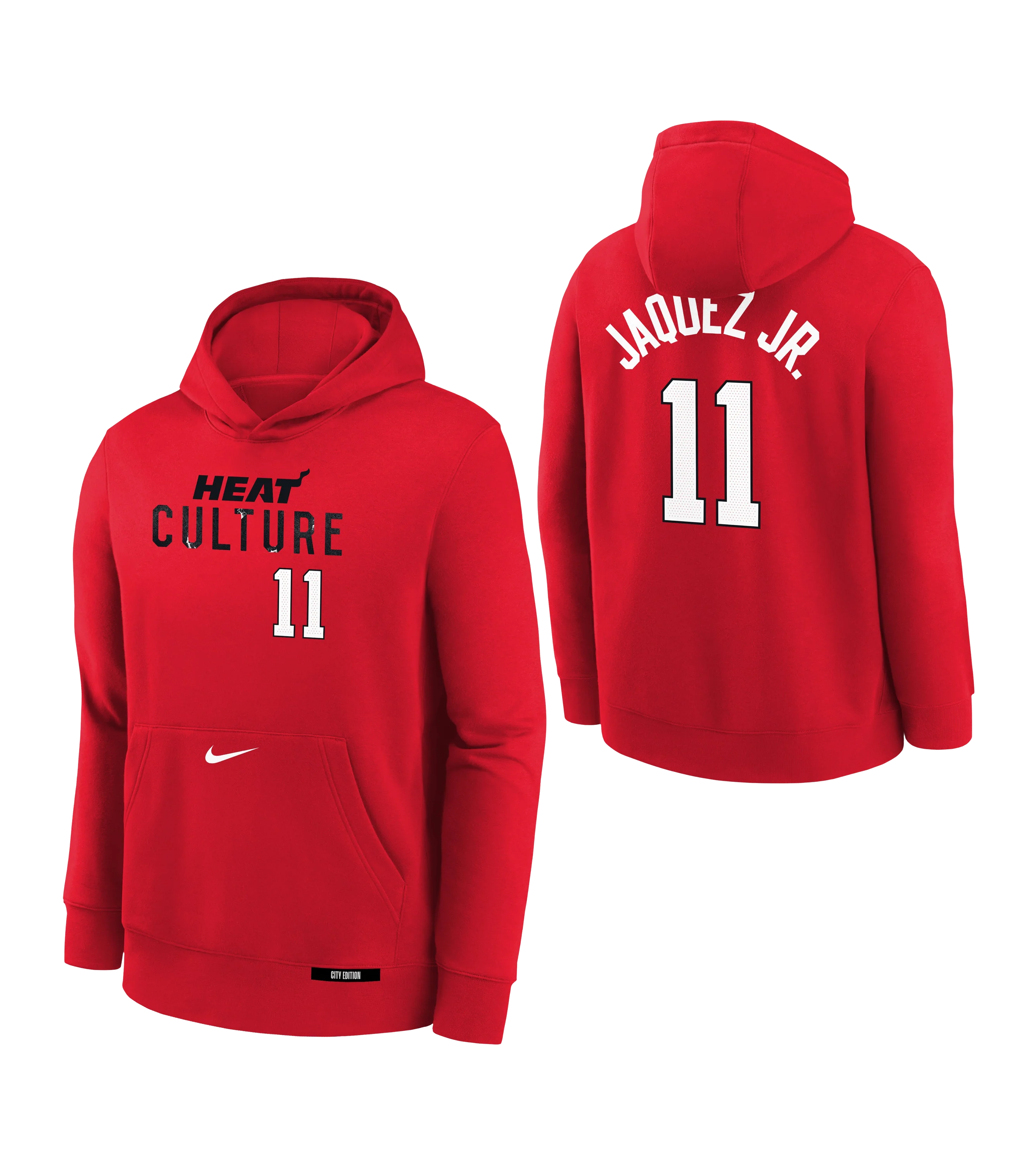 Jaime Jaquez Jr. Nike HEAT Culture: Blood Red Name & Number Youth Hoodie 3 Jaime Jaquez Jr. Nike HEAT Culture: Blood Red Name & Number Youth Hoodie