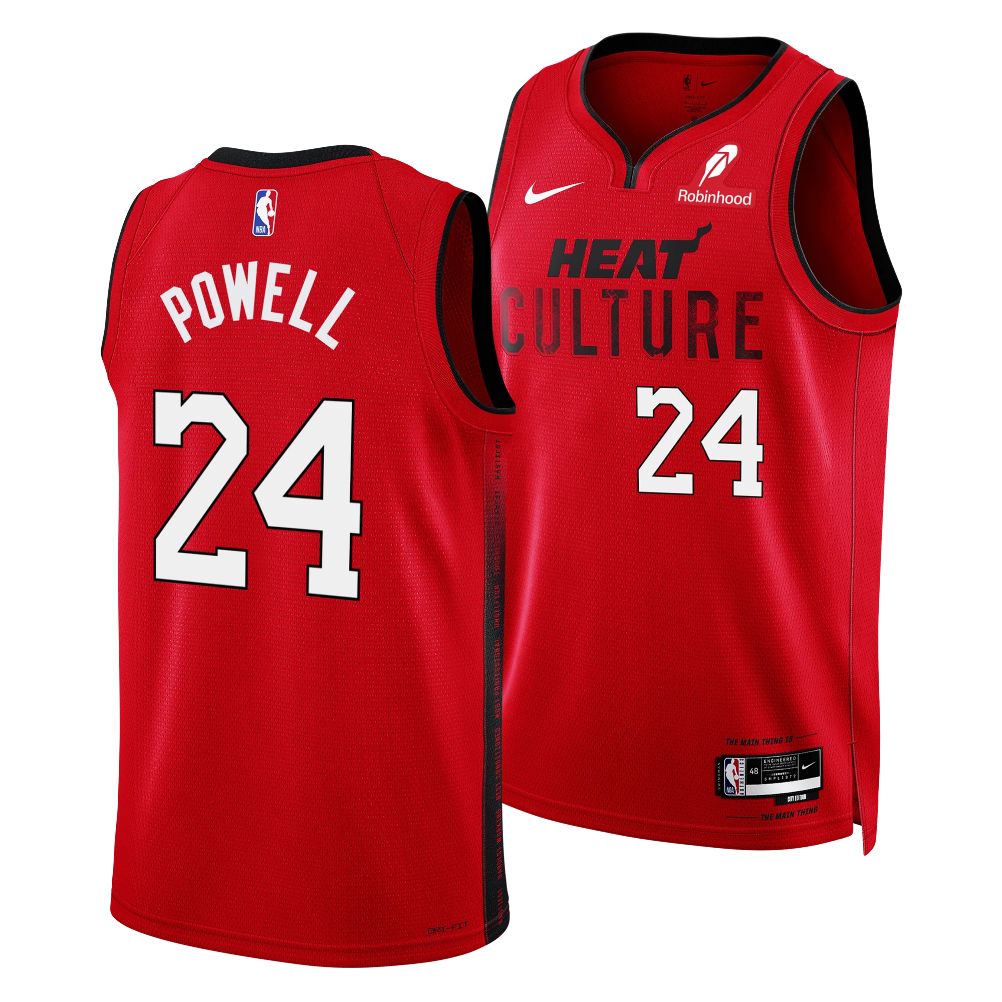 Norman Powell Nike HEAT Culture: Blood Red Youth Swingman Jersey 3 S