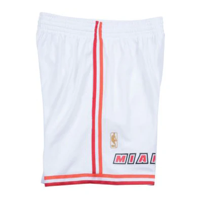 Mitchell & Ness Miami HEAT Swingman Shorts White 4 Mitchell & Ness Miami HEAT Swingman Shorts White