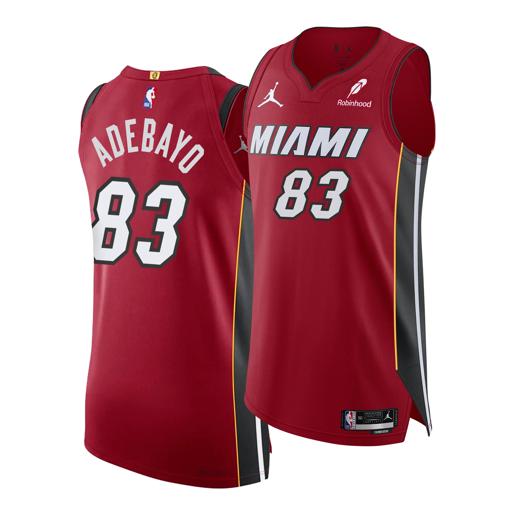 Bam Adebayo Nike Jordan Brand "83-Point Game" Statement Red Authentic Jersey 3 Bam Adebayo Nike Jordan Brand "83-Point Game" Statement Red Authentic Jersey