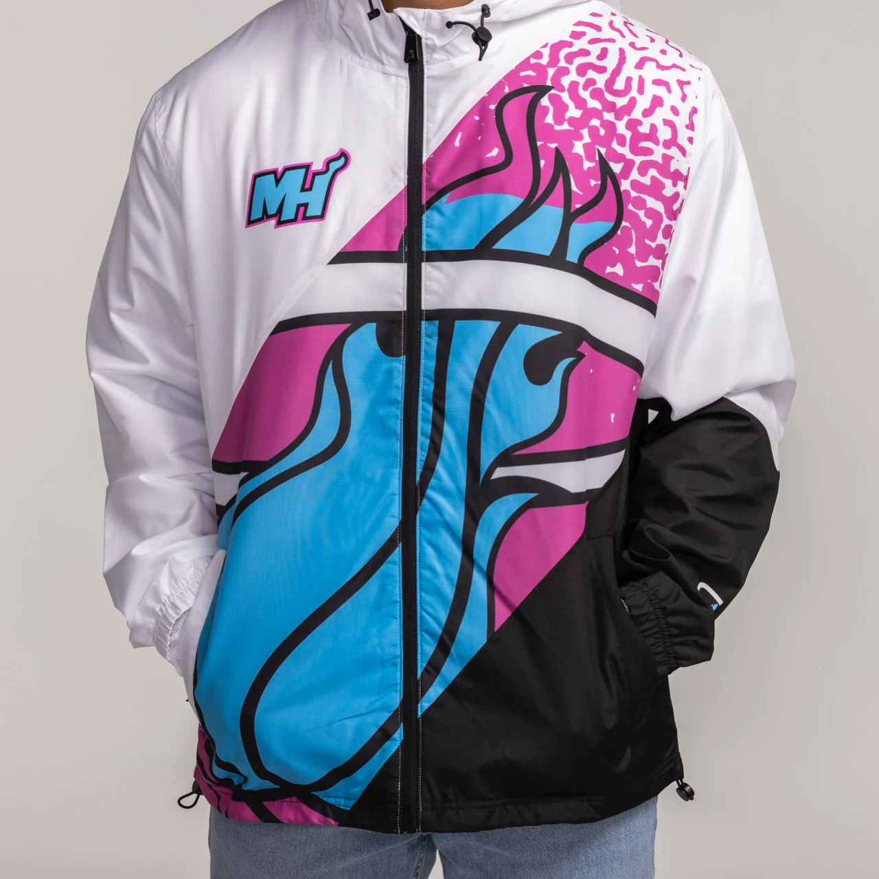 New Era Miami HEAT Original Vice Windbreaker Jacket 4 New Era Miami HEAT Original Vice Windbreaker Jacket
