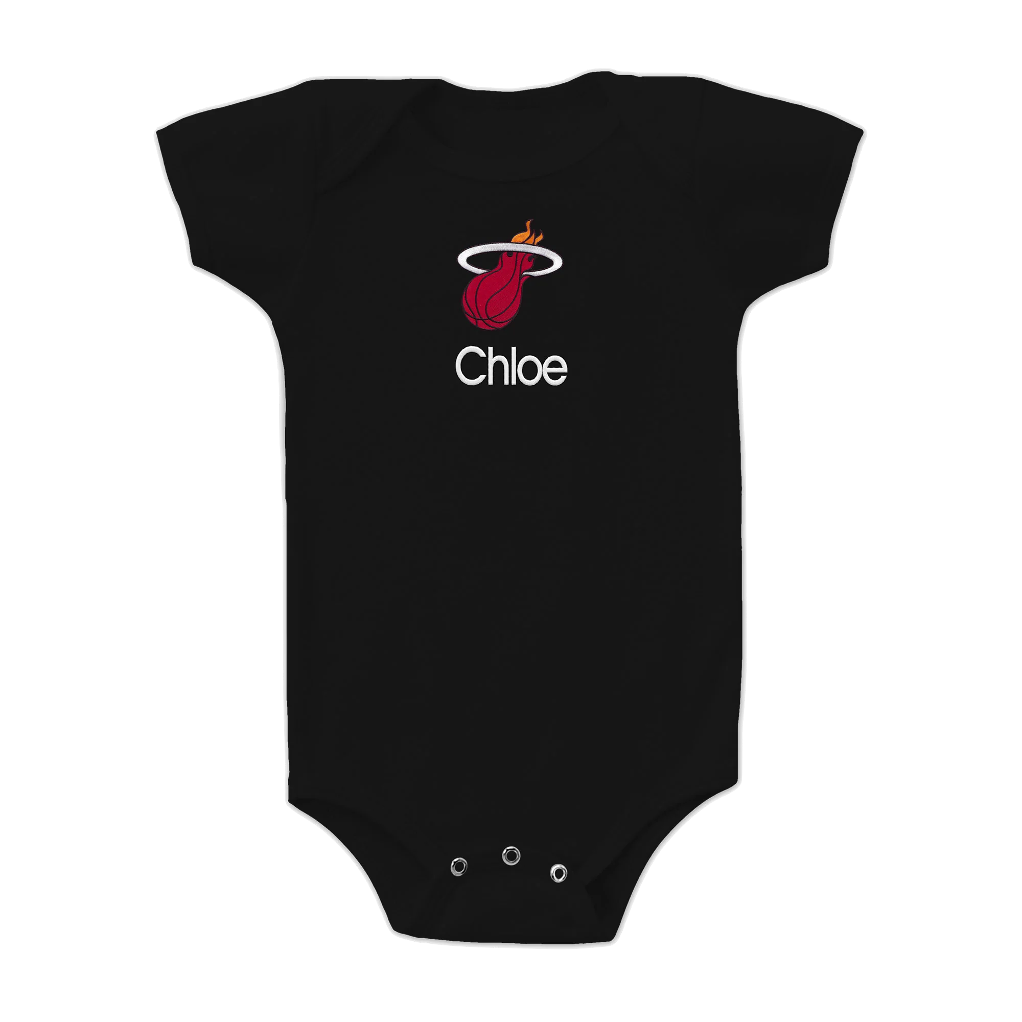 Designs by Chad and Jake Miami HEAT Custom Black Onesie