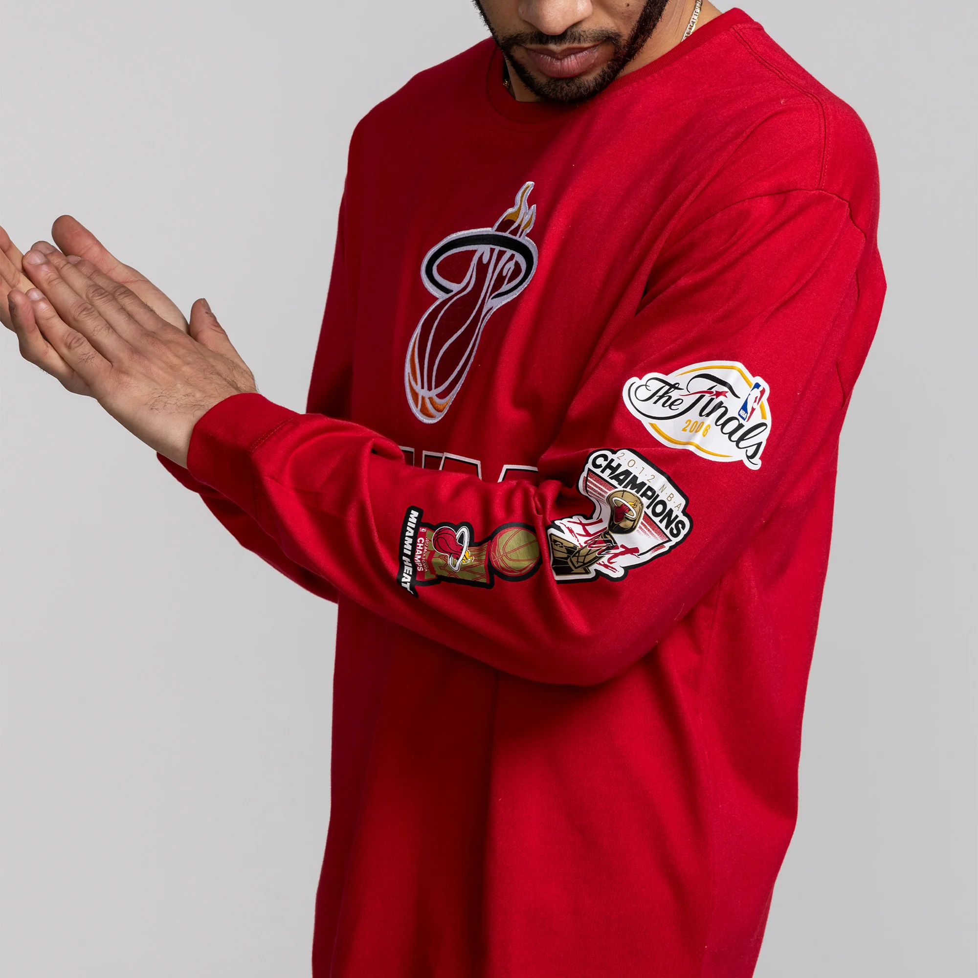 Mitchell & Ness Miami HEAT Allover Vintage Long Sleeve Tee 3 Mitchell & Ness Miami HEAT Allover Vintage Long Sleeve Tee