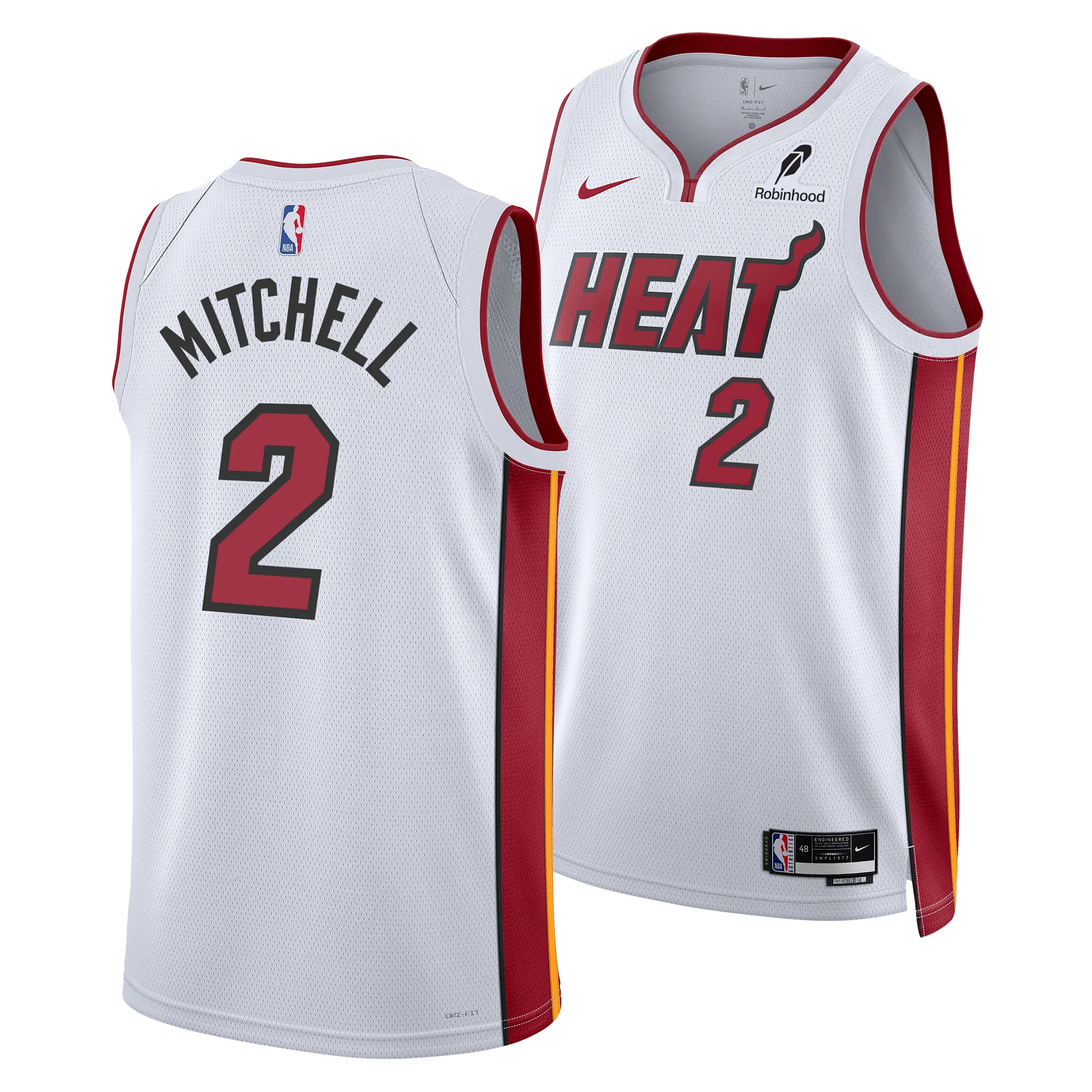 Davion Mitchell Nike Miami HEAT Association White Youth Swingman Jersey 3 Davion Mitchell Nike Miami HEAT Association White Youth Swingman Jersey