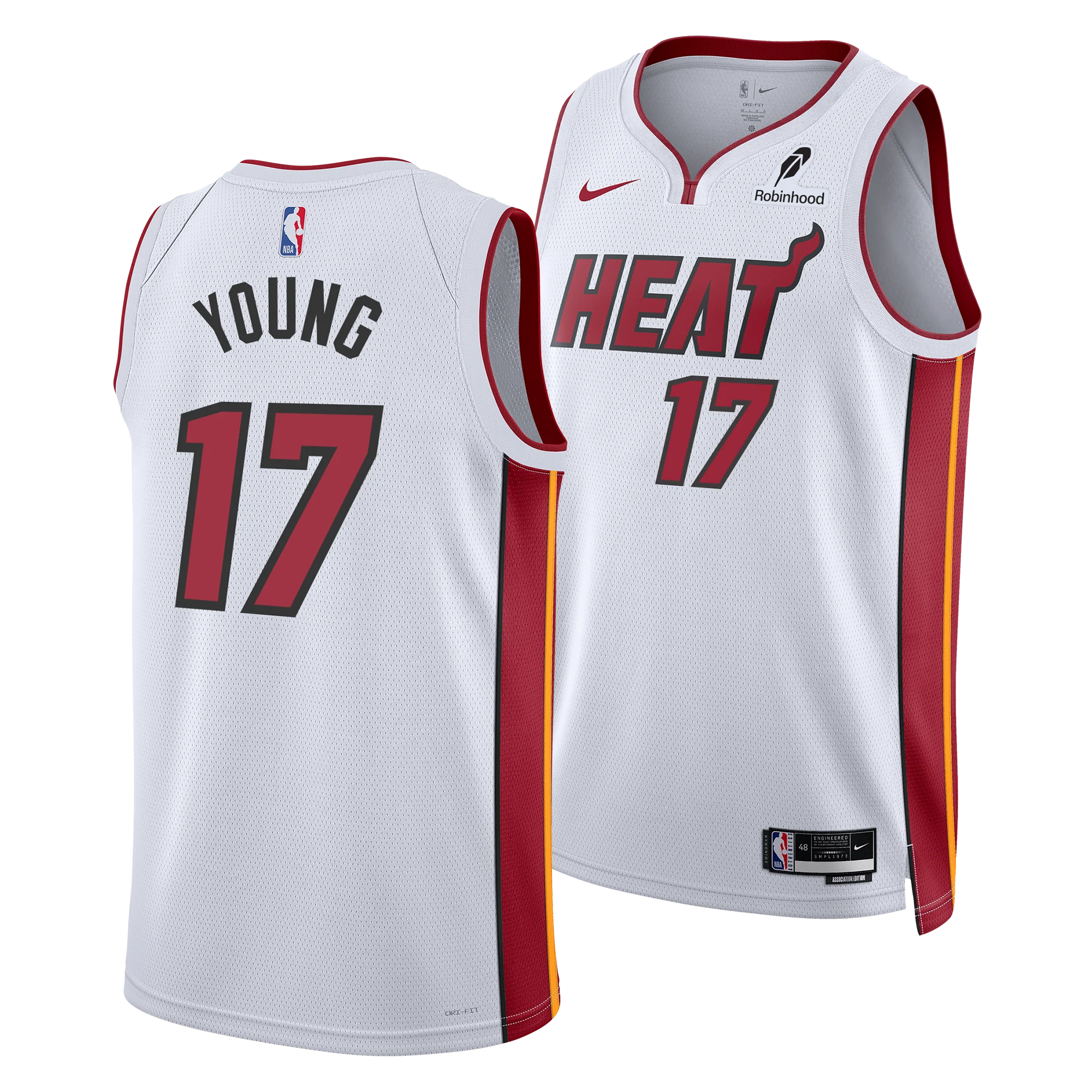 Jahmir Young Nike Miami HEAT Association White Youth Swingman Jersey 3 Jahmir Young Nike Miami HEAT Association White Youth Swingman Jersey