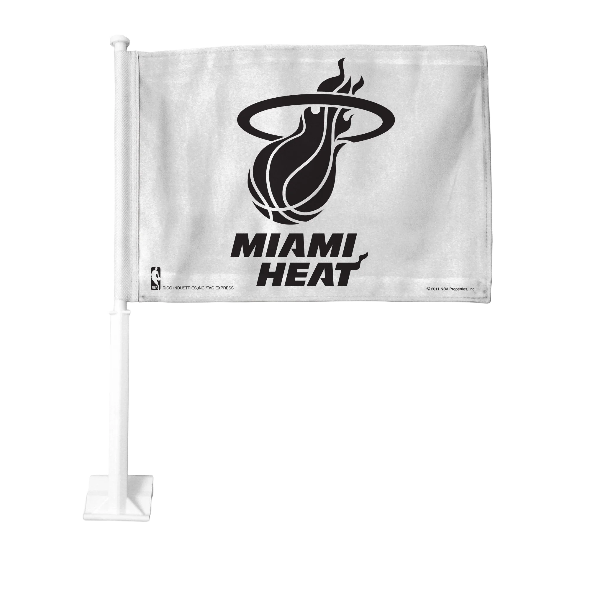 Miami HEAT White Hot Car Flag