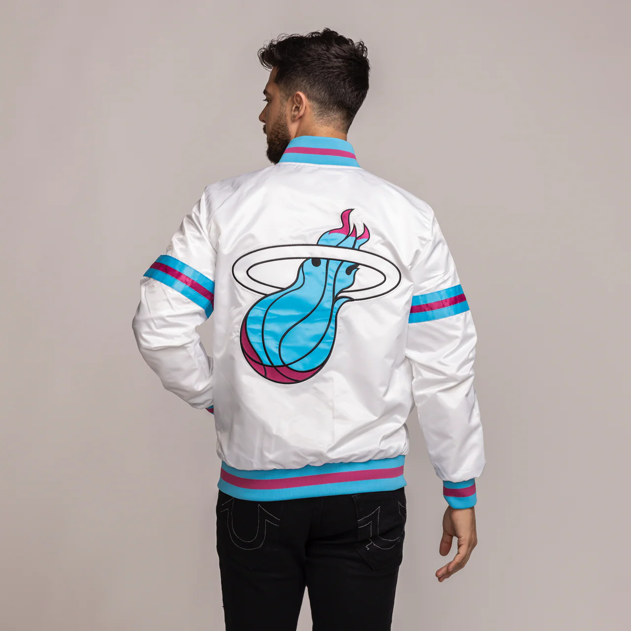 G-III Sports Miami HEAT Original Vice Varsity Starter Jacket 2 G-III Sports Miami HEAT Original Vice Varsity Starter Jacket