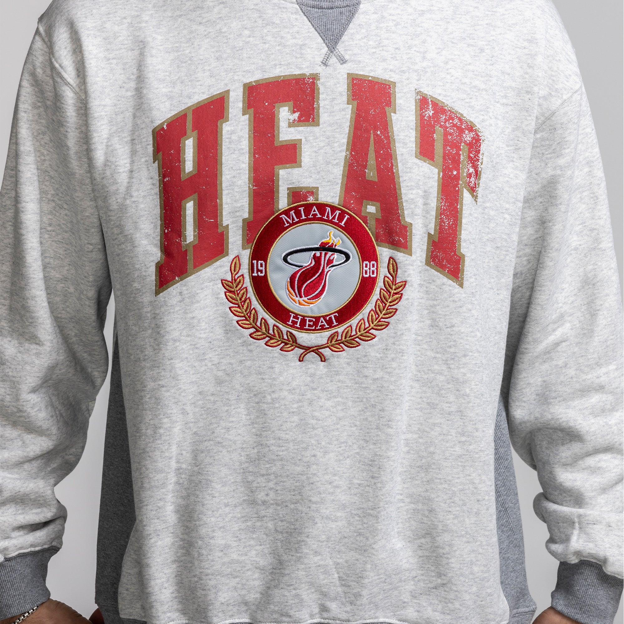 Mitchell & Ness Miami HEAT Premium Fleece Crewneck 4 Mitchell & Ness Miami HEAT Premium Fleece Crewneck