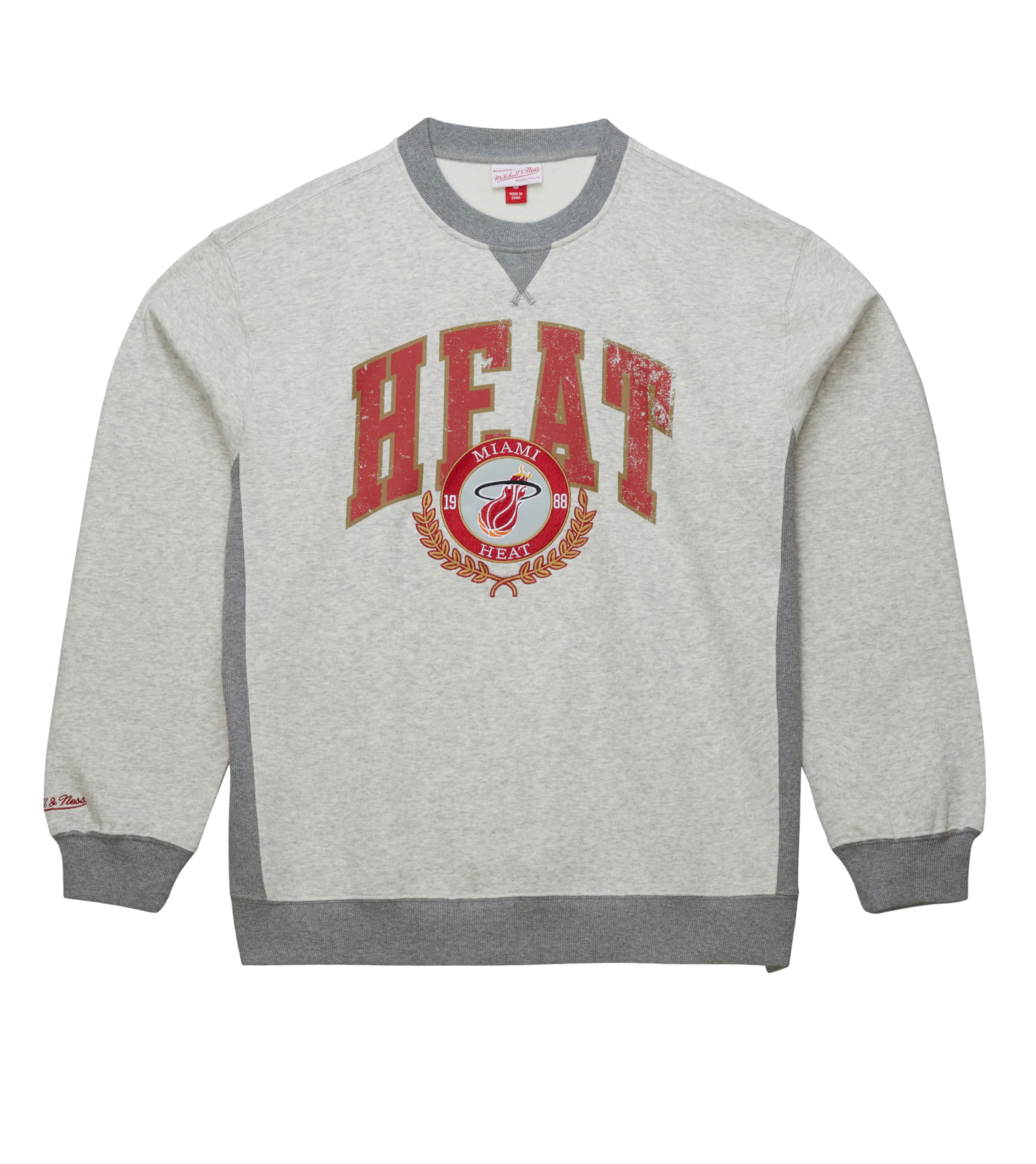 Mitchell & Ness Miami HEAT Premium Fleece Crewneck 6 Mitchell & Ness Miami HEAT Premium Fleece Crewneck