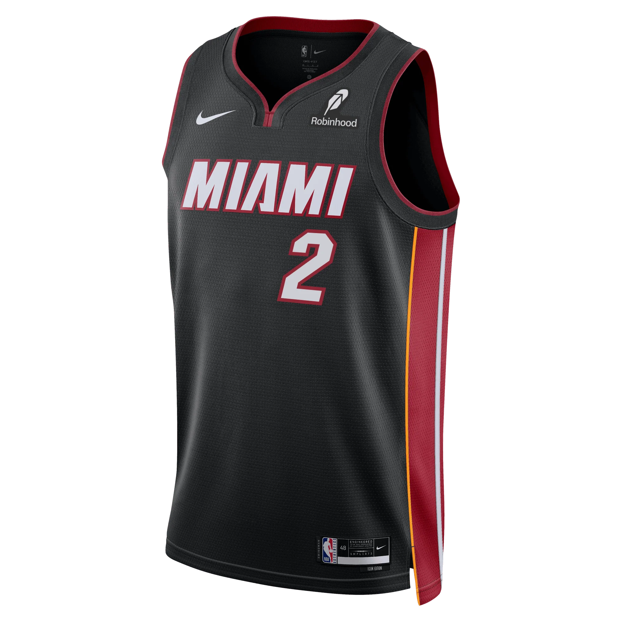 Davion Mitchell Nike Miami HEAT Icon Black Youth Swingman Jersey