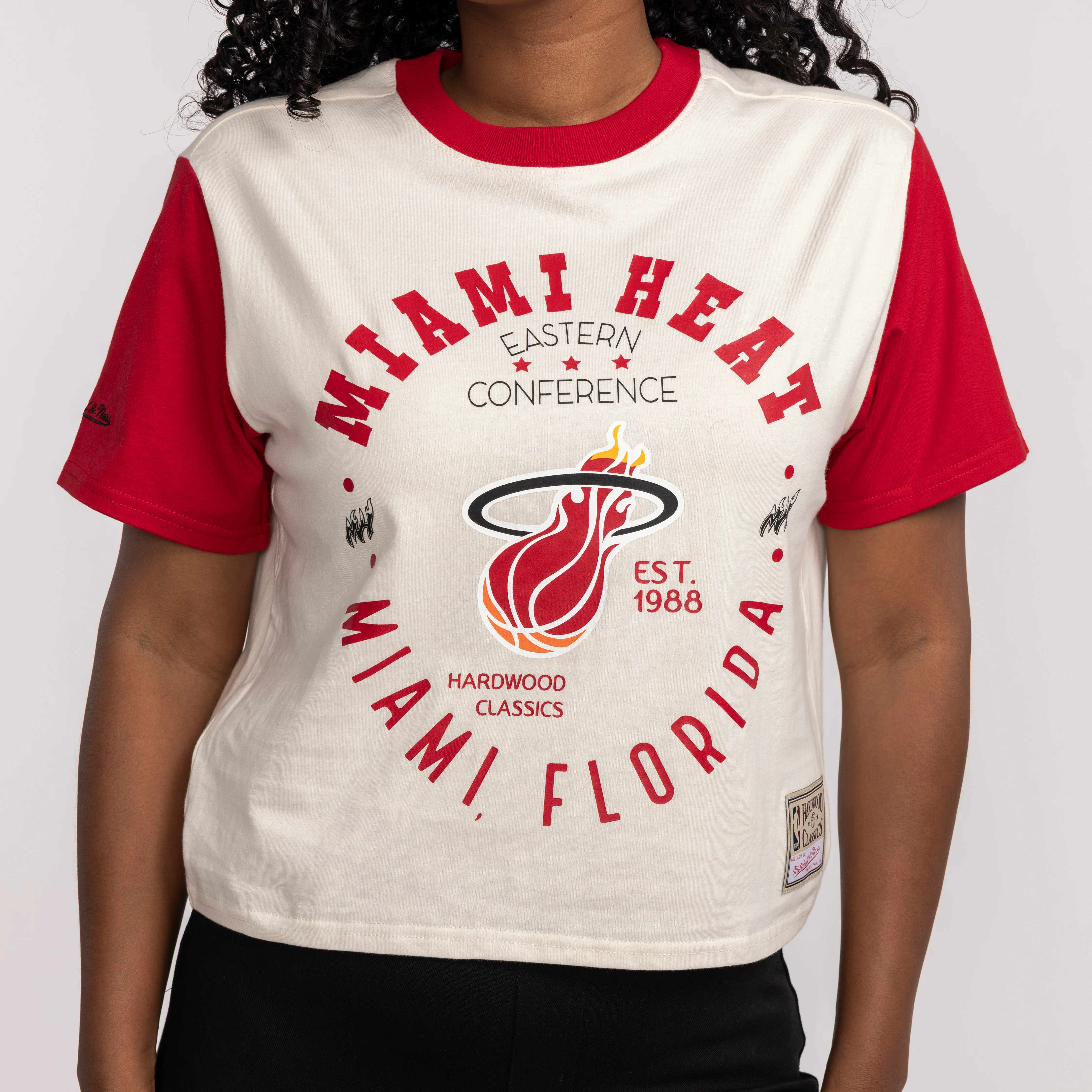 Mitchell & Ness Miami HEAT Women's Crop Tee 3 Mitchell & Ness Miami HEAT Women's Crop Tee